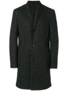 Calvin Klein Tweed Single Breasted Coat - Grey