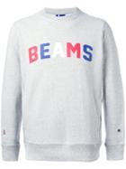 Champion 'beams' Print Sweatshirt, Men's, Size: Small, Grey, Cotton/polyester