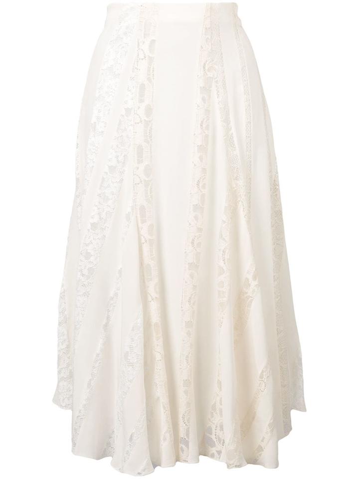 Chloé Lace Panels Midi Skirt - Neutrals