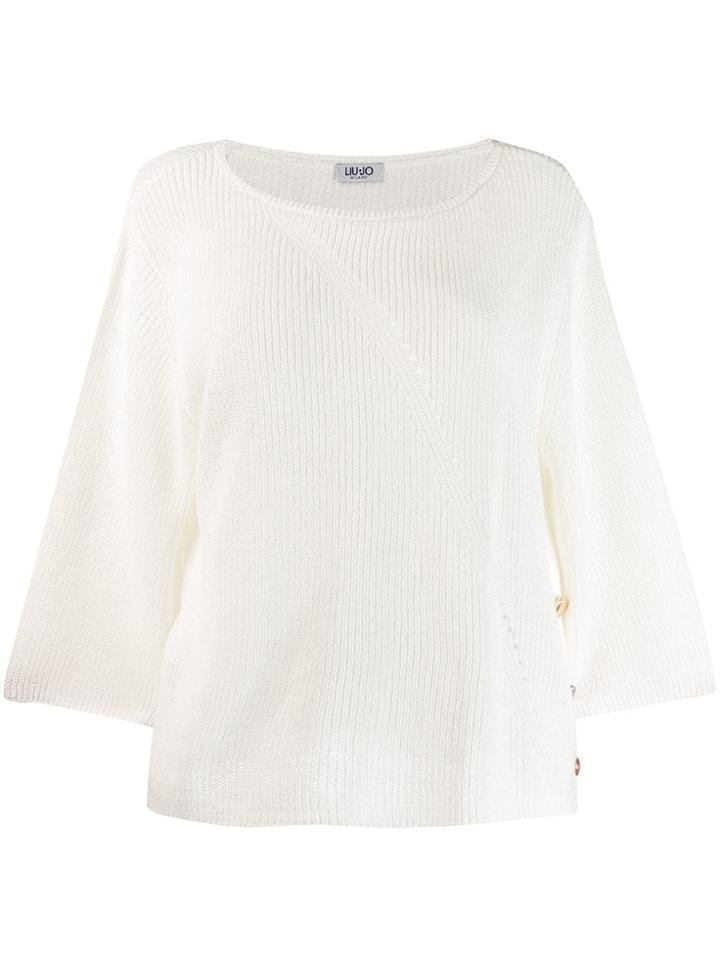 Liu Jo Ribbed Knit Jumper - White