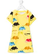 Mini Rodini - Mr Mouse Dress - Kids - Organic Cotton/spandex/elastane - 3 Yrs, Yellow/orange