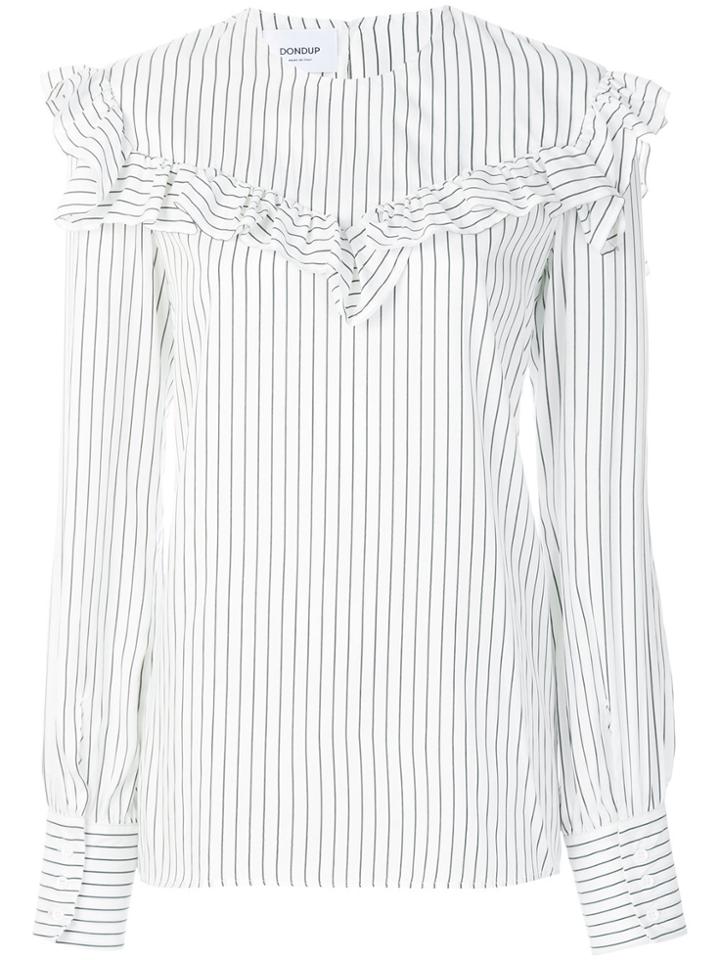 Dondup Frill-trim Striped Shirt - White