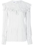 Dondup Frill-trim Striped Shirt - White