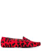 Tod's Leopard Print Slippers - Red