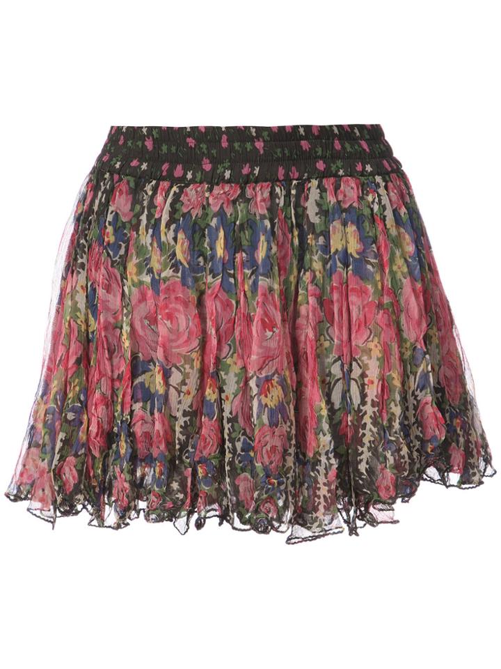 Mes Demoiselles Floral Print Mini Skirt - Multicolour