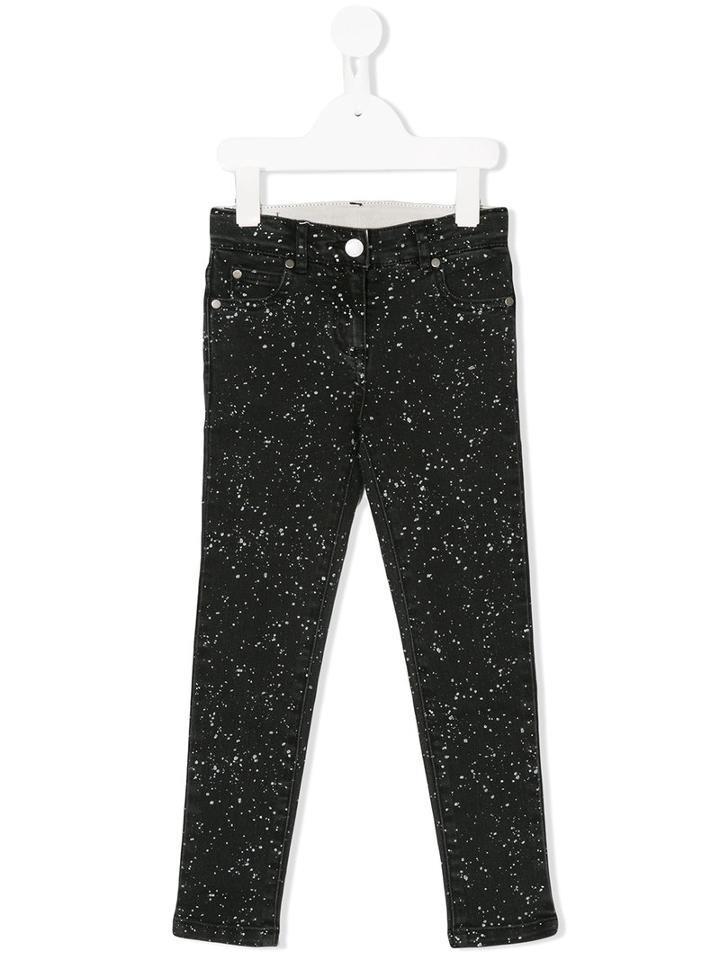 Stella Mccartney Kids - Splat Print Jeans - Kids - Cotton/polyester/spandex/elastane - 8 Yrs, Black