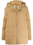 Jil Sander Hooded Zipped Puffer Jacket - Neutrals