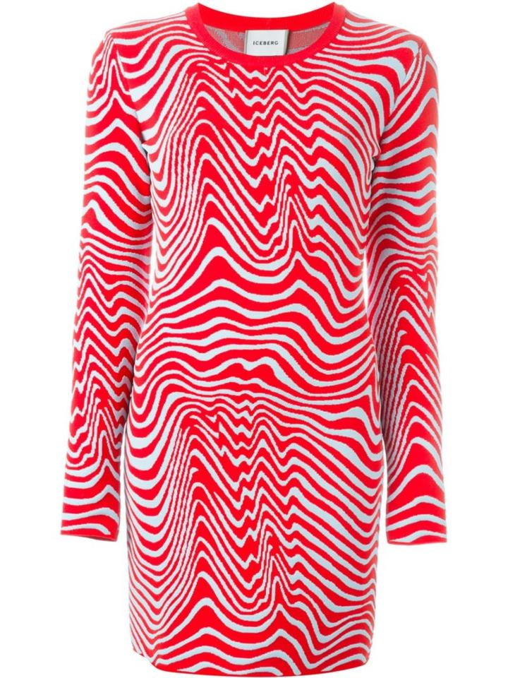Iceberg Intarsia Knit Dress, Women's, Size: 42, Red, Polyamide/polyester/spandex/elastane/viscose