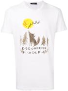 Dsquared2 Logo Wolf Print T-shirt - White
