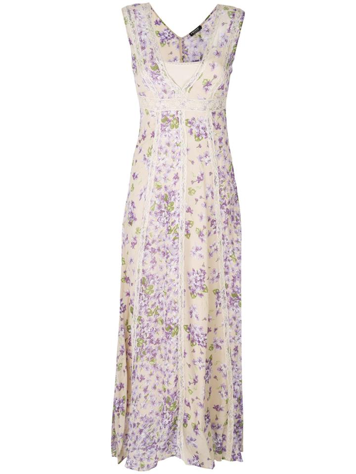 Twin-set Floral Print Maxi Dress - Nude & Neutrals