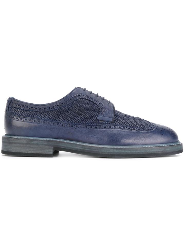 Fratelli Rossetti Woven Panel Oxford Shoes - Blue