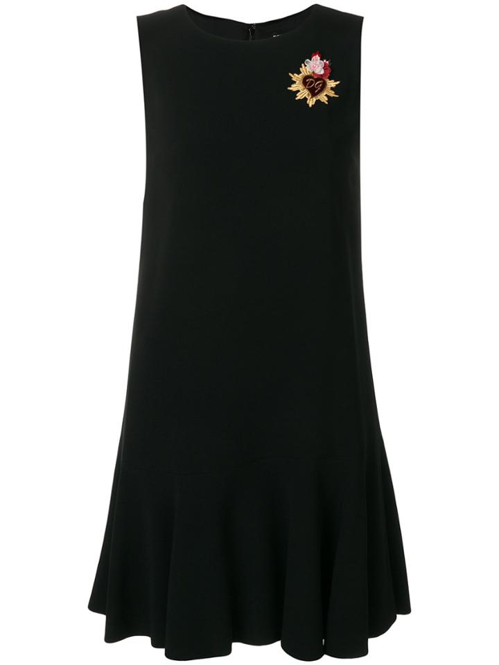Dolce & Gabbana Sacred Heart Patch Cady Dress - Black
