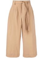 Co Wide-leg Cropped Trousers - Brown