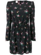 Pinko Ruched Floral Mini Dress - Black