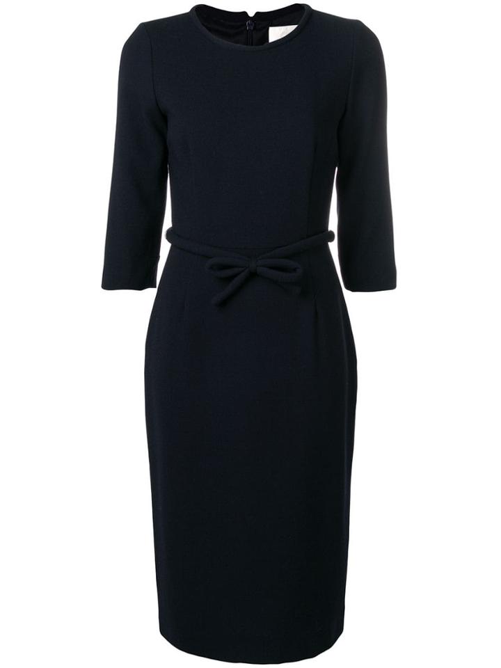 Goat Harriet Bow Fitted Dress - Blue