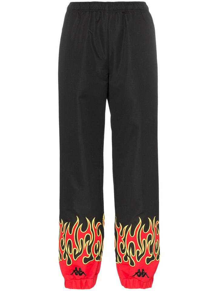 Charm's X Kappa Fire Print Track Pants - Black