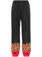 Charm's X Kappa Fire Print Track Pants - Black