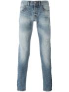 Eleventy Distressd Slim Fit Jeans, Men's, Size: 36, Blue, Cotton/spandex/elastane