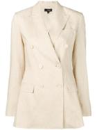 Theory Double-breasted Tailored Blazer - Neutrals