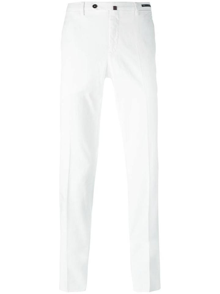 Pt01 Super Slim Fit Trousers, Men's, Size: 48, White, Cotton/spandex/elastane