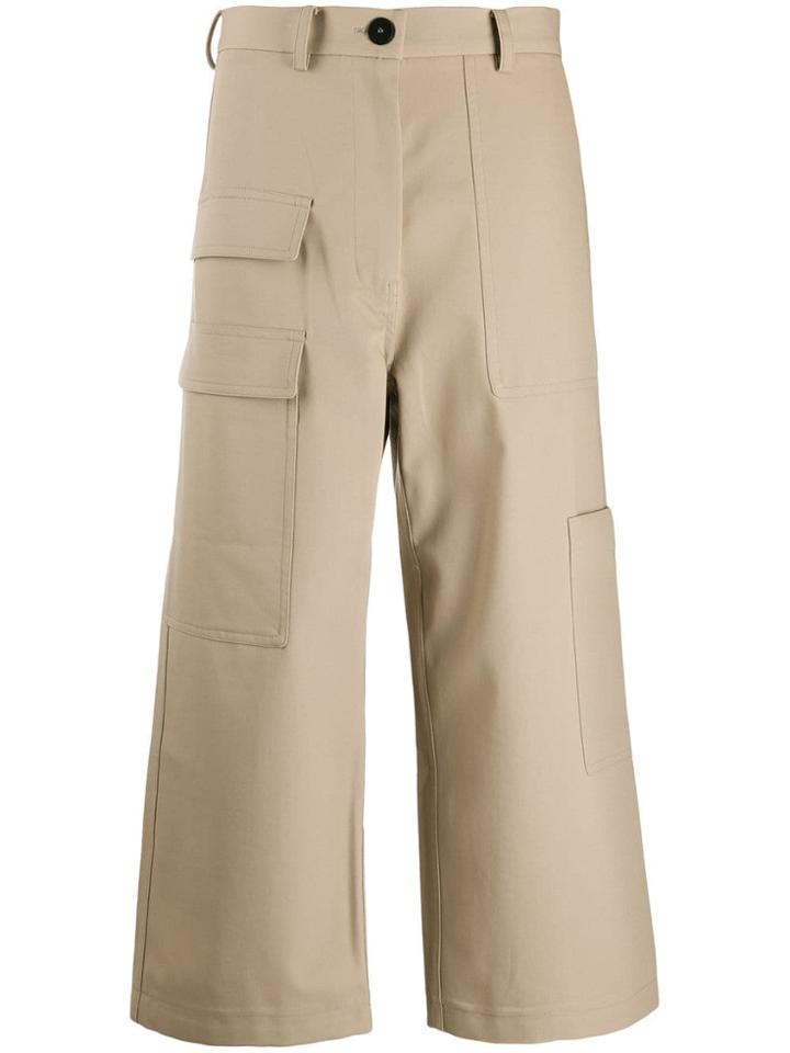 Sofie D'hoore Cropped Wide Leg Trousers - Neutrals