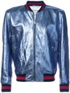 Gucci Web Stripe Bomber Jacket - Blue