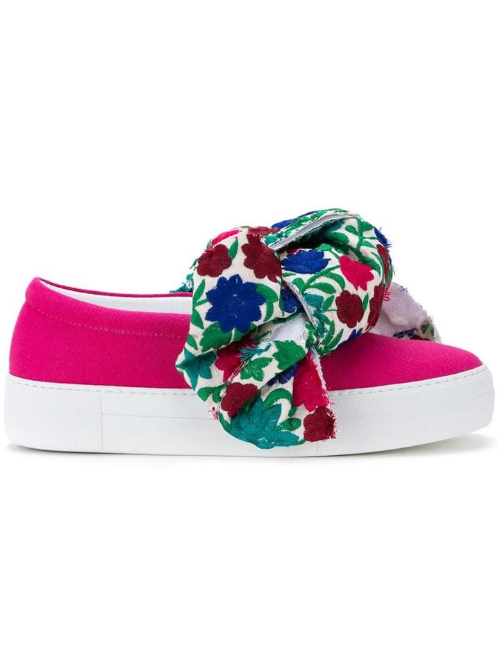 Joshua Sanders Floral Bow Slip-on Sneakers - Pink
