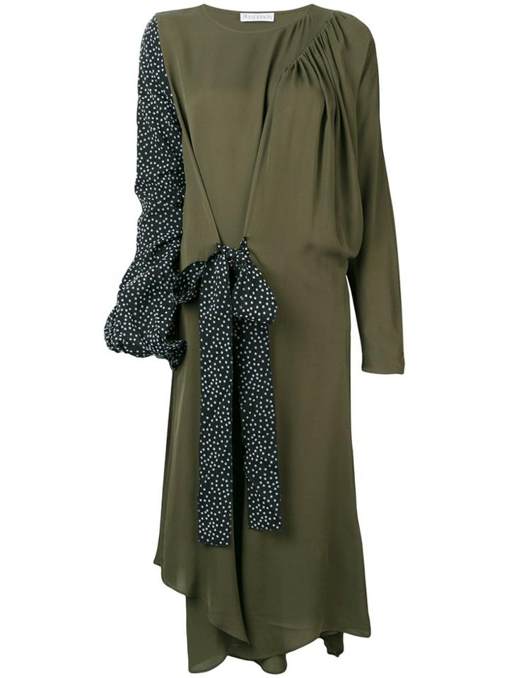Jw Anderson Deconstructed Draped Dress - Green
