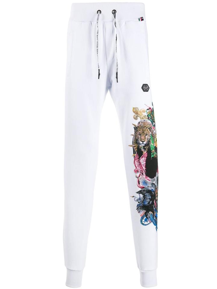Philipp Plein Drawstring Track Trousers - White
