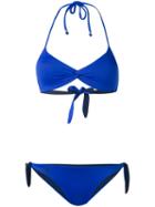 Polo Ralph Lauren Halter Neck Bikini, Women's, Size: Medium, Blue, Nylon/spandex/elastane
