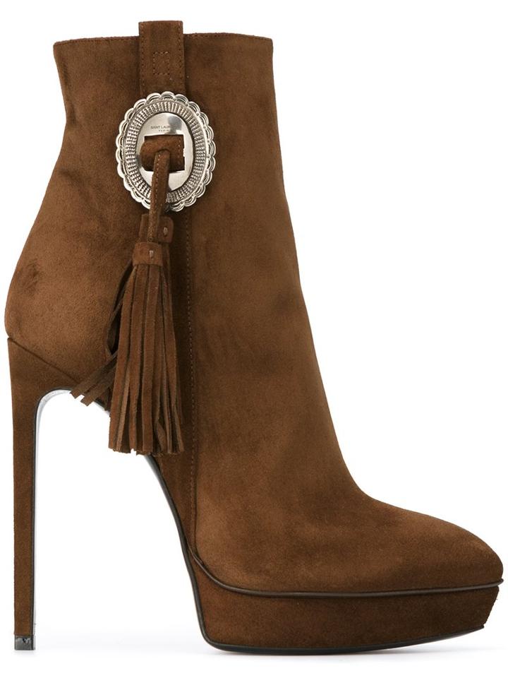 Saint Laurent 'classic Janis 105' Concho Ankle Boots
