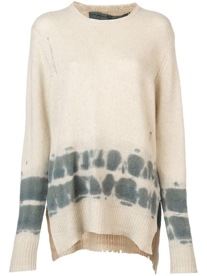 Raquel Allegra Cashmere Distressed Knitted Sweater - Neutrals