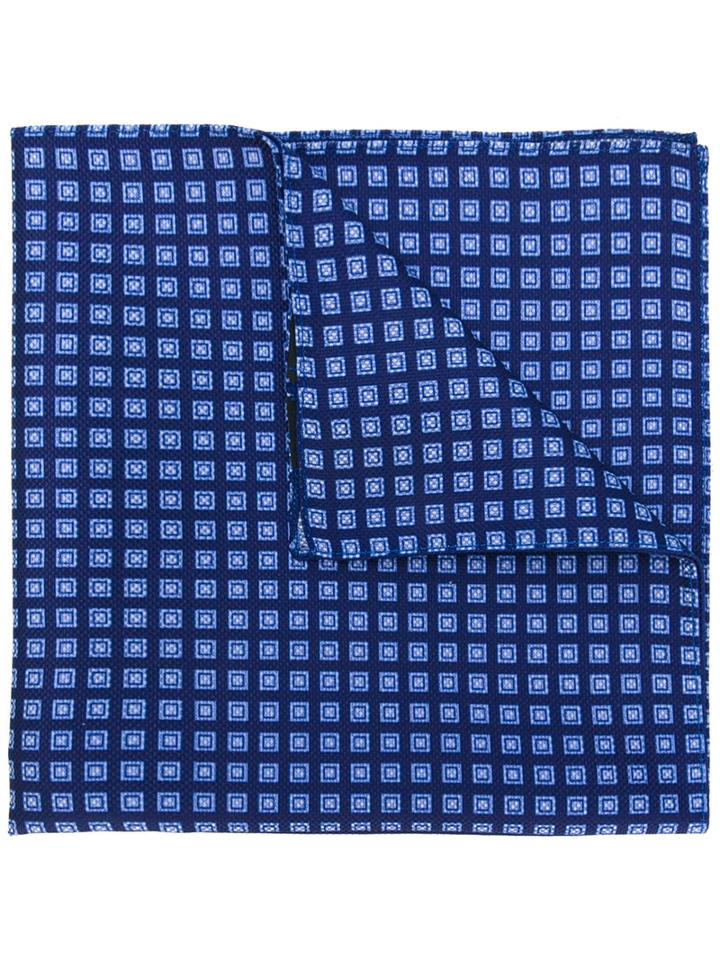 Boss Hugo Boss Printed Pocket Square, Men's, Blue, Polyester
