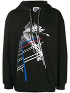 Les Hommes Urban Graphic Print Hoodie - Black