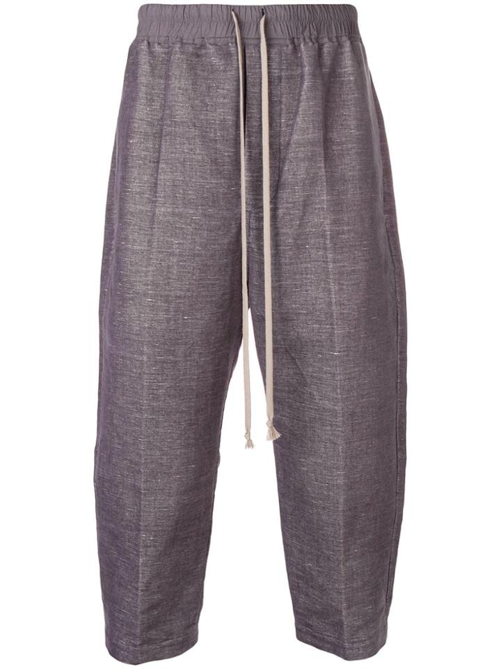 Rick Owens Drawstring Astaires Cropped Trousers - Blue