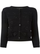 Boutique Moschino Embroidered Cardigan, Women's, Size: 48, Black, Cotton