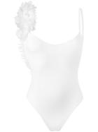 La Reveche - Petals Applique Swimsuit - Women - Polyamide/spandex/elastane - M, White, Polyamide/spandex/elastane