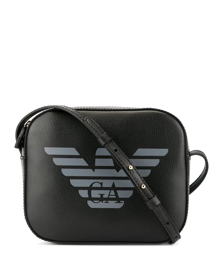 Emporio Armani Logo Print Cross-body Bag - Black