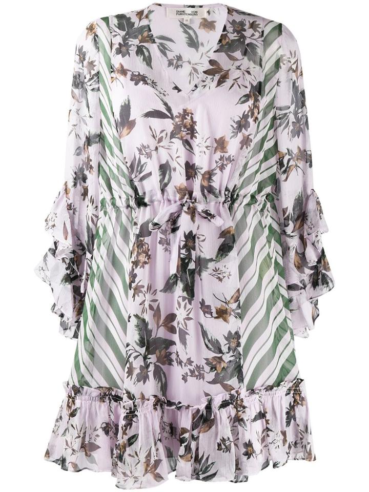 Diane Von Furstenberg Floral Print Dress - Purple