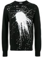 Dior Homme Paint Splatter Sweatshirt, Men's, Size: Large, Black, Cotton
