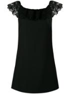 Miu Miu Embroidered Sleeves Dress, Women's, Size: 40, Black, Cotton/polyester/viscose