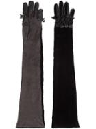Dsquared2 Embellished Elbow Length Gloves, Women's, Size: 6.5, Black, Silk/lamb Skin/viscose