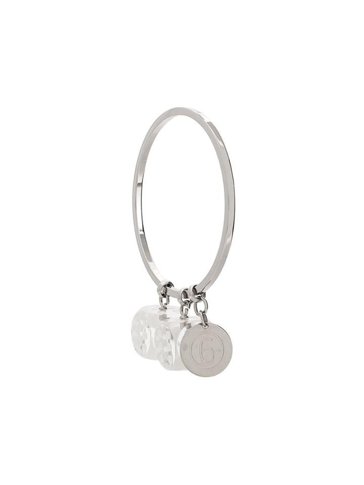 Mm6 Maison Margiela Perspex Dice Charm Bracelet - Silver