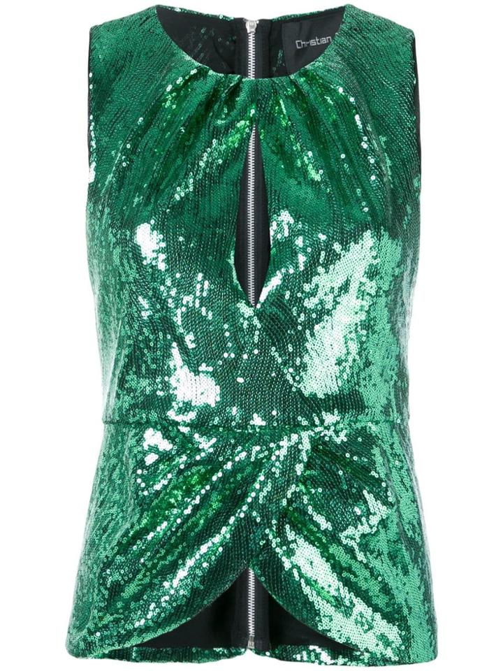Christian Pellizzari Sequin Blouse - Green