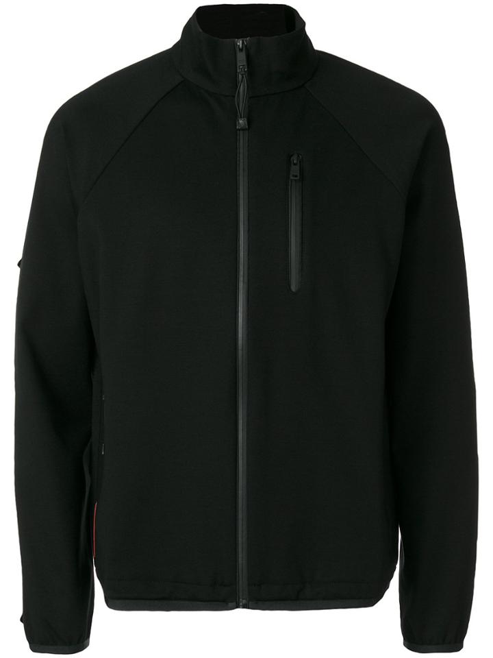 Prada Fitted Jersey Bomber Jacket - Black