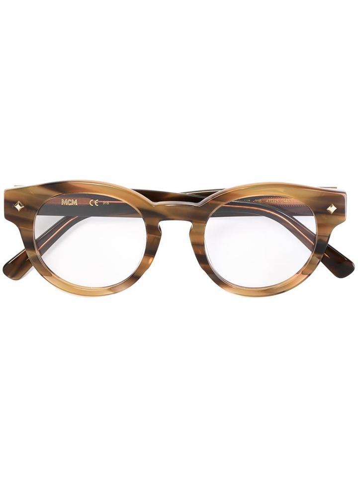 Mcm Round Frame Glasses, Nude/neutrals, Acetate