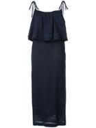 Cecilie Copenhagen - Ruffle Midi Dress - Women - Cotton - 1, Blue, Cotton