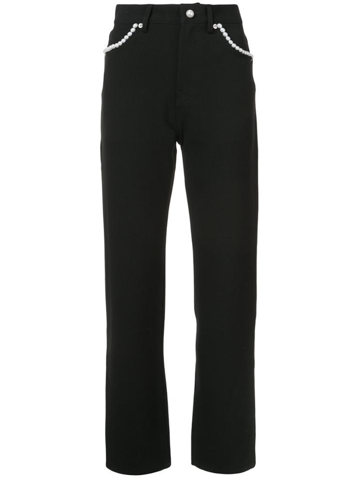 Adam Selman Pearl Trim Trousers - Black
