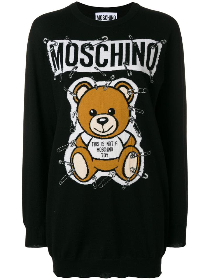 Moschino Teddy Bear Intarsia Jumper - Black
