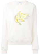Msgm Banana Print Sweatshirt - White